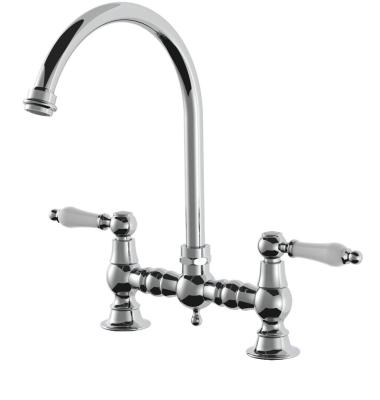 AquaTrimo Country 2-otworowa klasyczna bateria kuchenna w stylu retro, z okrągłą wylewką, chrom 21CT7655CM