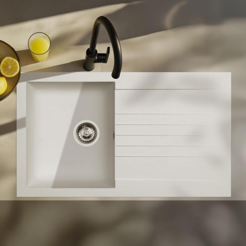 Ausmann Fibre zlew biały odwracalny z ociekaczem do zabudowy 86x50 cm 1208957673