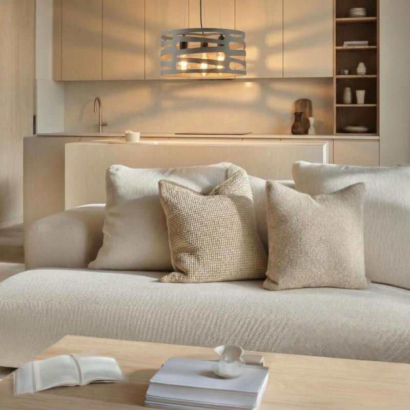 Decor Marisa szara lampa wisząca z zwężającymi się poziomymi przerwami, maks. 3 źródła światła, średnica 40 cm, 2607