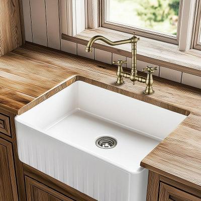 AquaTrimo Windsor 2-otworowa klasyczna nostalgiczna bateria kuchenna mostkowa z kątową wylewką, brąz 21WS7653BN