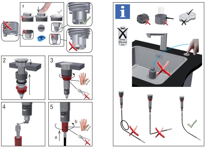 Franke odpływ do zlewozmywaków z integralnym odpływem (turbo) z automatycznym opróżnianiem i przyciskiem ze stali nierdzewnej 1208957709