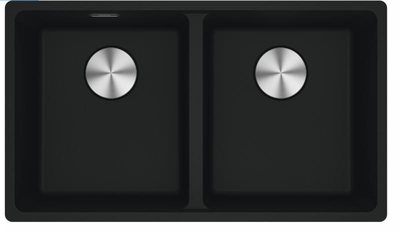 Franke Maris MRG 220-35-35 Fragranite Matt black podwójny zlew do montażu płaskiego