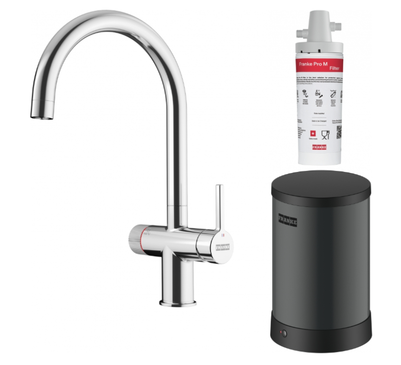Franke Maris waterhub 4L-boiler 3-in-1 met Twist mechanische kokendwaterkraan chroom 160.0705.687