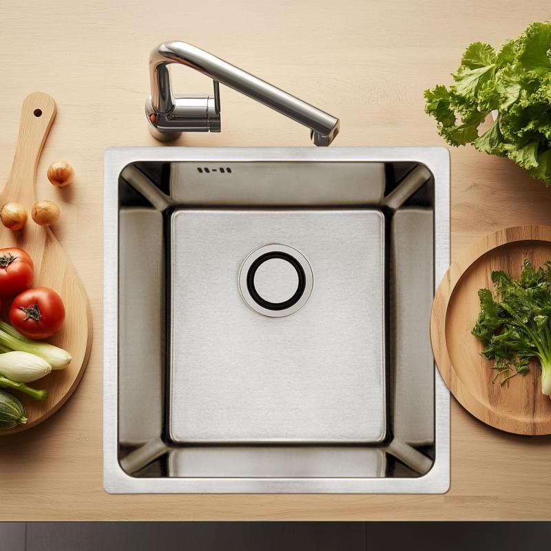 Aquadesign R25 zlewozmywak nablatowy, podblatowy i wpuszczany ze stali nierdzewnej 40 x 40 cm 1208958206