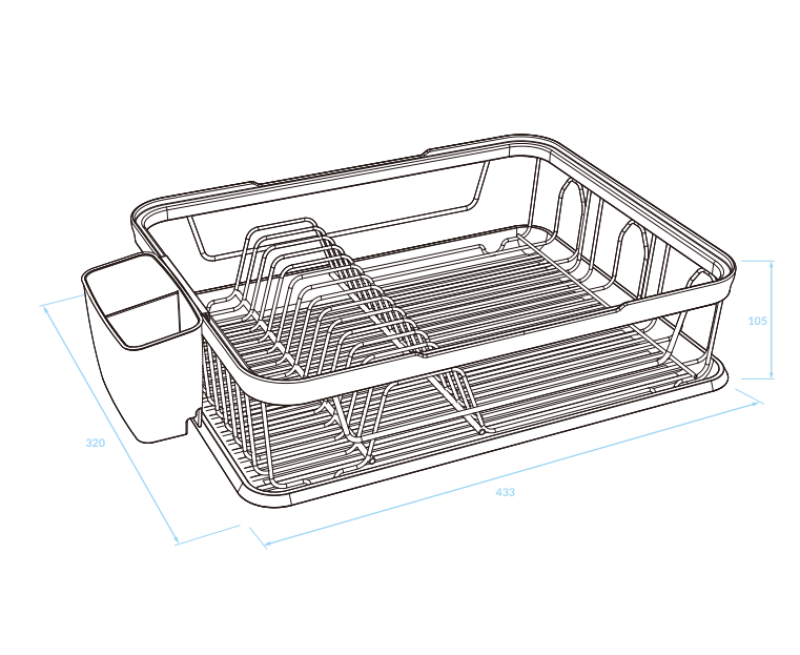 EPKA Naczynie suszarka czarny/różowe złoto stal 43.3x10.5x32cm 1208958247