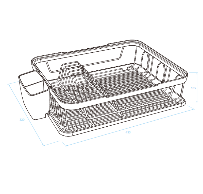 EPKA Dish czarny/złoty suszarka do naczyń stal 43.3x10.5x32cm 1208958249