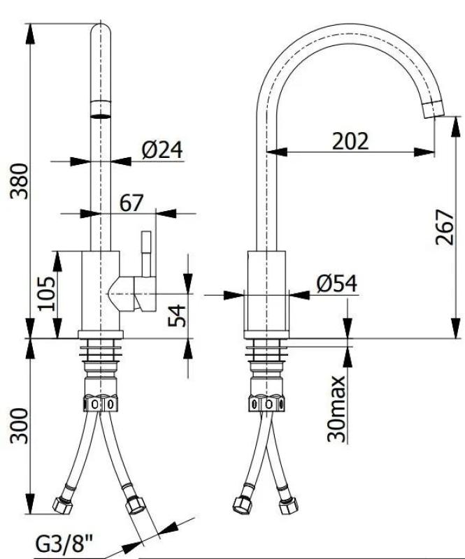 Ausmann Inox Round kran kuchenny z obrotową wylewką, w całości ze stali nierdzewnej 1208958308