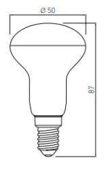 Decor Lumiere grzybowa lampa LED E14 neutralna biel 3000K Przezroczysta 50mm