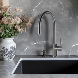 Lorreine Royal Aire gunmetal antracytowa bateria kuchenna z wyciąganą wylewką AIRE-GUNMETAL