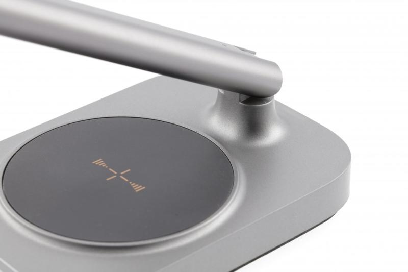 Lampa biurkowa Decor Bressi 8W 450lm AC220-240V 3-CCT Bezprzewodowe ładowanie USB PF>0,5 RA>80 Szary 1208962480