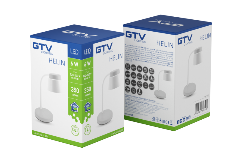 Dekoracyjna lampa biurkowa Helin 6W 350lm AC220-240V 3-CCT PF> 0,5 RA>80 Szary 1208962491