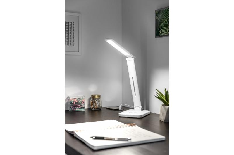Decor IZUKA LED lampka biurkowa 6W 400lm AC220-240V 50/60Hz CCT ładowarka indukcyjna biała. 1208962496