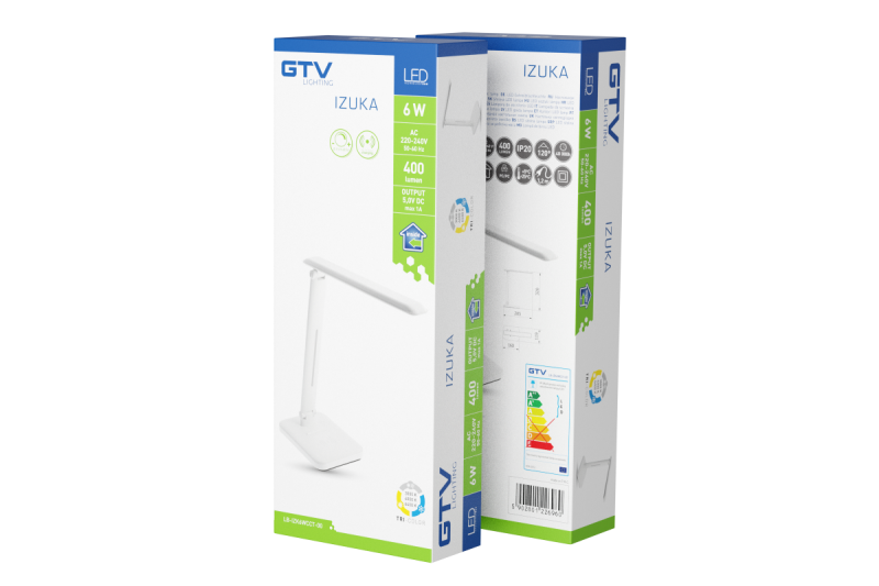 Decor IZUKA LED lampka biurkowa 6W 400lm AC220-240V 50/60Hz CCT ładowarka indukcyjna biała. 1208962496