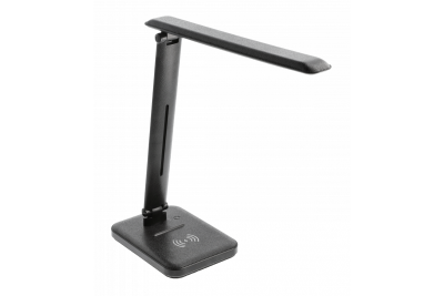 Decor IZUKA LED lampka biurkowa 6W 400lm AC220-240V 50/60Hz CCT ładowarka indukcyjna czarna. 1208962497