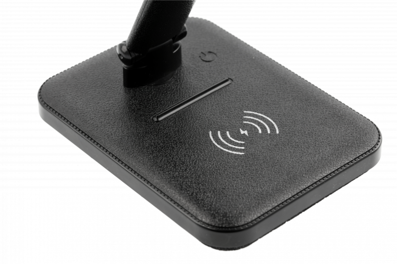 Decor IZUKA LED lampka biurkowa 6W 400lm AC220-240V 50/60Hz CCT ładowarka indukcyjna czarna. 1208962497