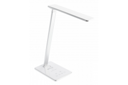 De tekst vertaald naar het Pools is:

Lampa biurkowa Tritton 6W 340lm AC220-240V 4-CCT Bezprzewodowe ładowanie USB PF>0,5 RA>80 biała. 1208962517