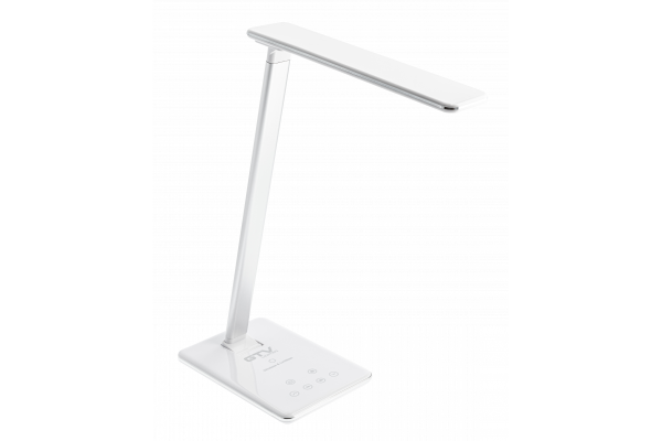 De tekst vertaald naar het Pools is:

Lampa biurkowa Tritton 6W 340lm AC220-240V 4-CCT Bezprzewodowe ładowanie USB PF>0,5 RA>80 biała. 1208962517