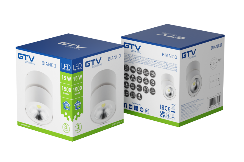 Dekoracyjna oprawa LED BIAŁA 15W 1500lm AC220-240V 50/60 Hz PF> 0.5 Ra≥80 IP20 IK06. 36° 4000K okrągła biała. 1208962667