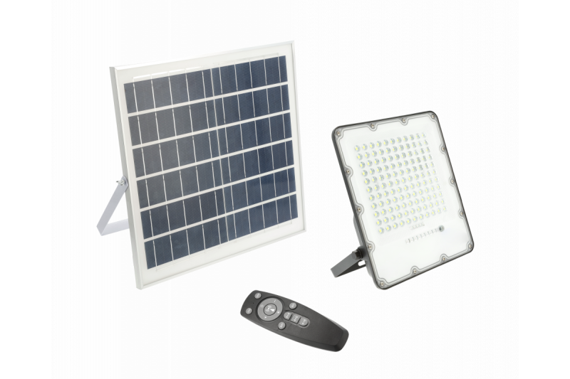 Reflektor LED zasilany energią słoneczną BRAVOS, 150W, 1500lm, 6400K, IP65, 120°, panel słoneczny, pilot, 3 lata gwarancji 1208962682