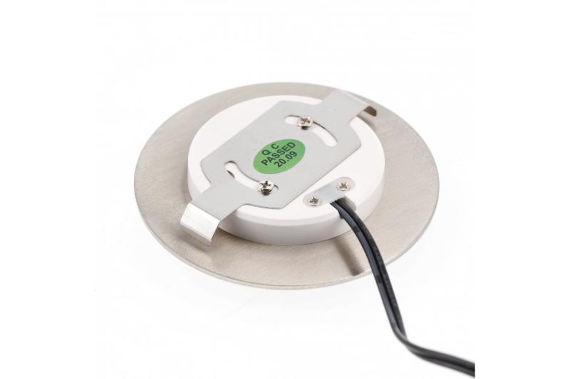 Dekoracyjna LED oprawa schodowa ESCADA OB DC12V okrągła matowa szklana obudowa 0,8W 70lm 4000K inox kabel 150cm