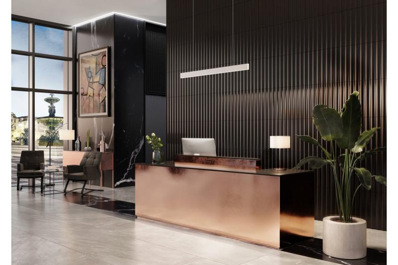 LED dekoracyjny zwieszany oprawa LIVIA 40W 3600lm AC220-240V 50-60Hz 100° RA>80 IP20 AL/PC 4000K 120cm biały. 1208962914