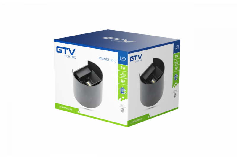 Dekoracyjna lampa MISSOURI-O LED 7W 540lm AC220-240V 50/60 Hz PF>0,5 Ra≥80 IP54 IK08 4000K okrągła czarna. 1208962996