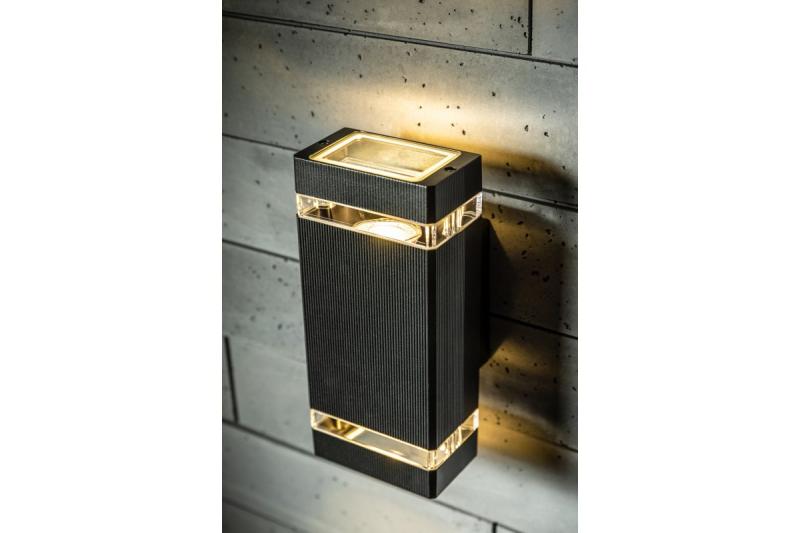 Dekoracyjna oprawa ścienna z dwukierunkowym światłem NESSA GU10 MAX.2x50W IP54 AC220-240V 50/60Hz czarna. 1208963007