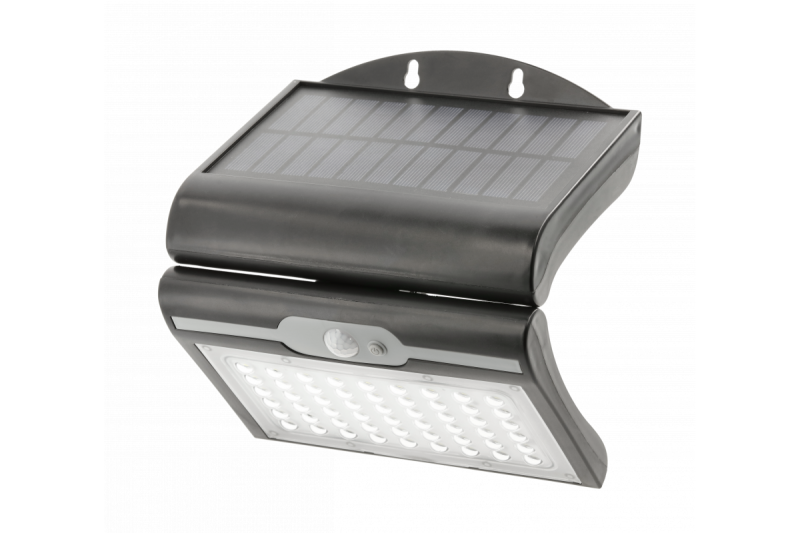 RAMOS Solar Facade Lampa z czujnikiem ruchu/zmierzchu, 50W, 300lm, 3,7V 1800mAh, IP44, 6000K, Czarny 1208963115