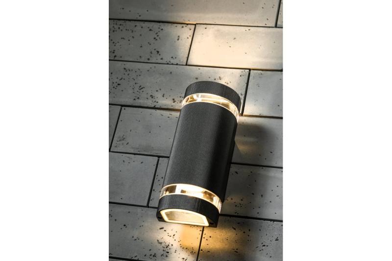 Dekoracyjna oprawa ścienna z dwukierunkowym światłem SILVA GU10 MAX.2x50W IP54 AC220-240V 50/60Hz czarna. 1208963135