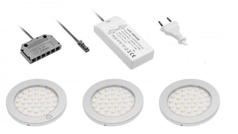 Zestaw oświetleniowy kuchni Decor cucina z 3 punktami świetlnymi z przełącznikiem, oświetlenie ciepłe białe 1208963267.