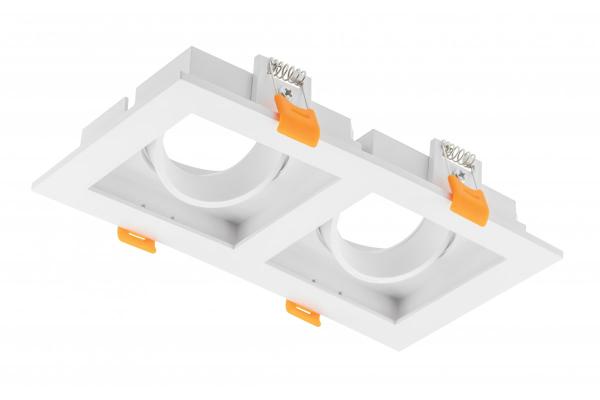 Oprawa punktowa sufitowa RUBIO 187x102mm IP20 kwadratowa podwójna biała. 1208963798