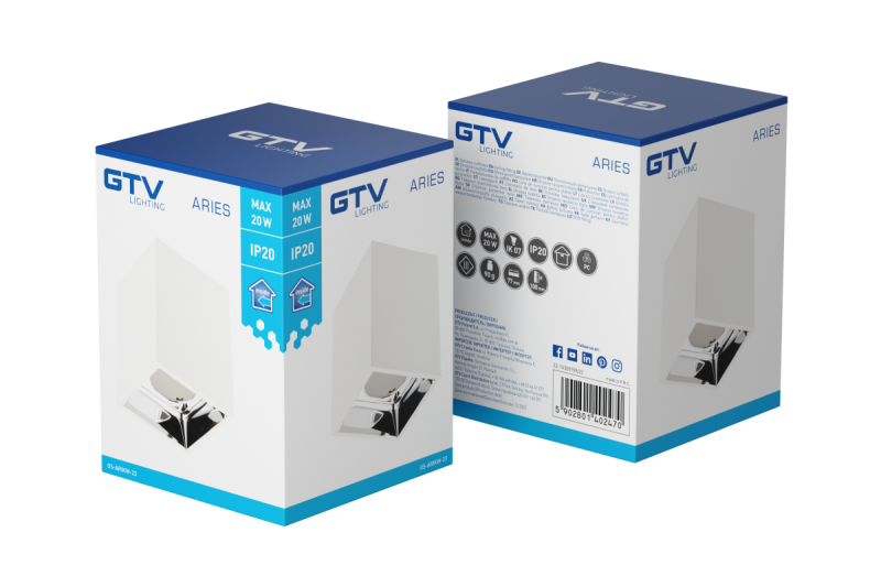 Ozdobna oprawa sufitowa ARIES PC 77x100mm IP20 max 20W kwadratowa biała/chrom. 1208963817