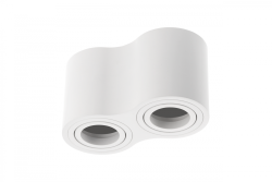 Dekoracyjna oprawa sufitowa AVEIRO DUO aluminium 160x80x85mm IP20 max 20W*2 okrągła biała. 1208963827
