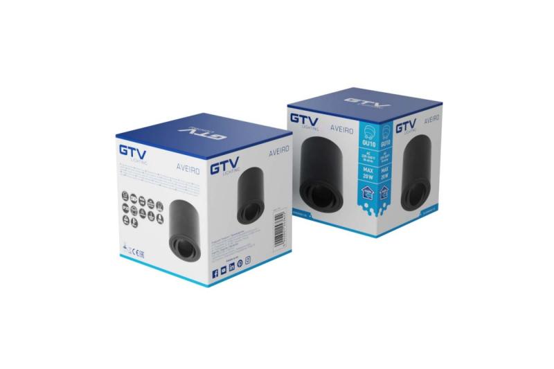 Ozdobna oprawa sufitowa AVEIRO aluminium 80x85mm IP20 max 20W okrągła czarna. 1208963830