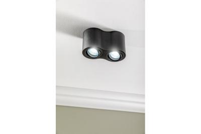 Dekoracyjna oprawa sufitowa AVEIRO DUO BIS aluminiowa 160x80x90mm IP20 max 20W*2 okrągła czarna. 1208963834