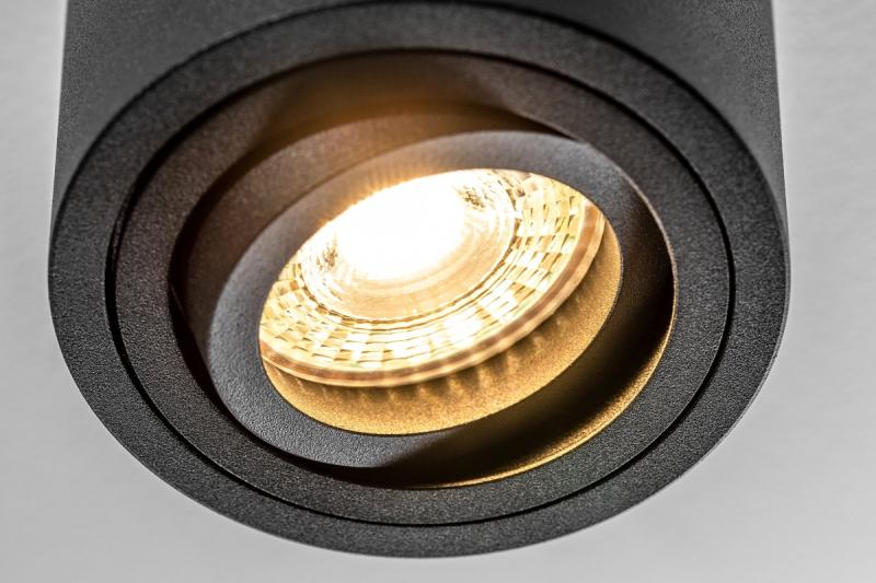 Dekoracyjna lampa sufitowa AVEIRO BIS aluminium 80x90mm IP20 max 20W okrągła czarna. 1208963838