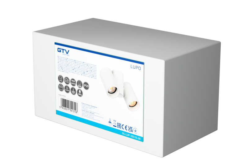 Dekoracyjna oprawa sufitowa LUPO aluminium 17,5x5,6x11,5 IP20 2*GU10 max. 50W okrągła biała. 1208963925