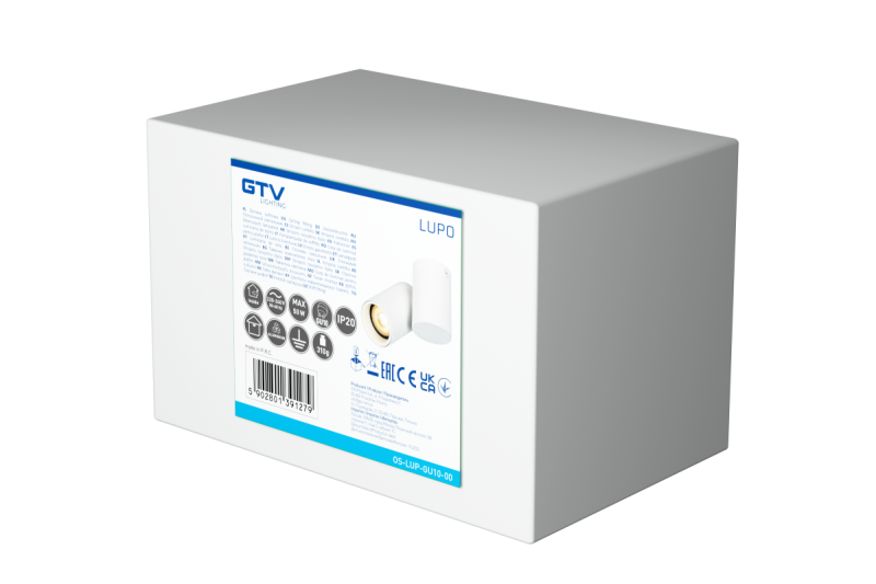 Plafoniera Decor LUPO aluminium 11.6x5.6x11.5 IP20 1*GU10 max. 50W okrągła biała. 1208963927