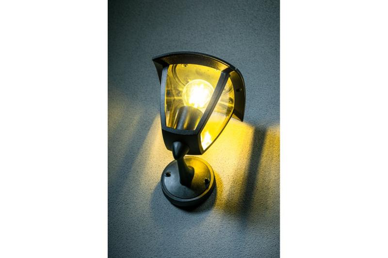 Oświetlenie ogrodowe dekoracyjne MARINA-AU E27 MAX.20W IP54 AC220-240V 50-60Hz górna kinkiet prosta czarna. 1208963933