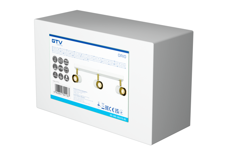 Dekoracyjna oprawa sufitowa ORIO aluminium 43,0x5,5x14,0 IP20 3*GU10 max. 50W okrągła biała. 1208963966