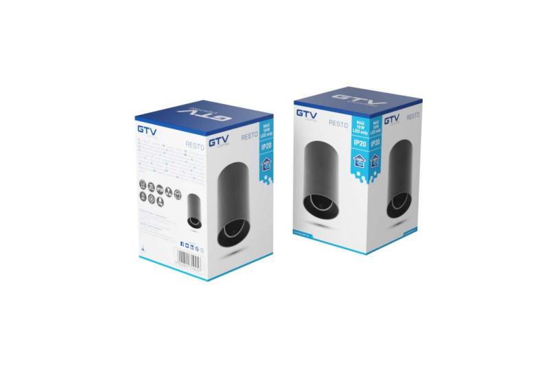 Ozdobna sufitowa oprawa oświetleniowa RESTO PC φ80x125mm IP20 max 20W okrągła czarna. 1208963985