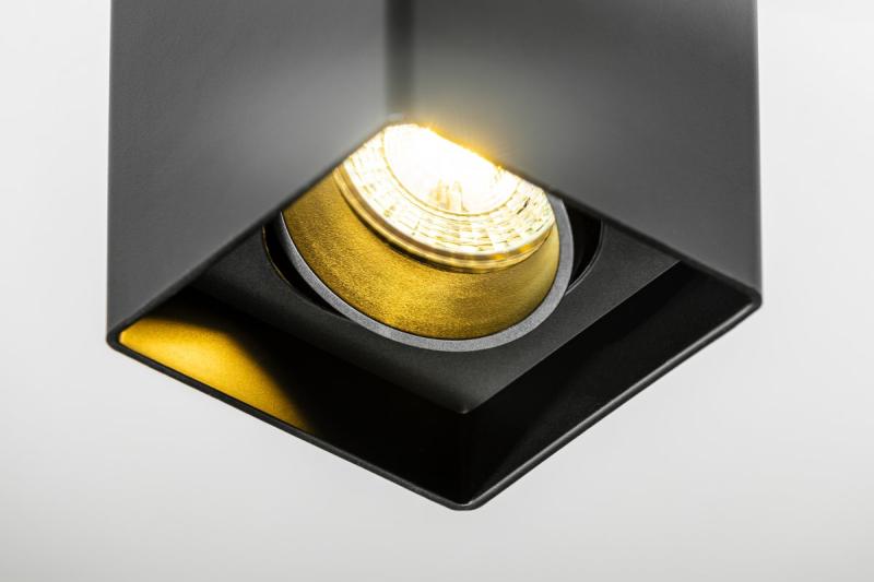 Oświetlenie sufitowe RESTO PC 80x80x125mm IP20 max 20W kwadratowy czarny. 1208963987