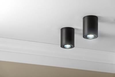 Lampa dekoracyjna powierzchniowo montowana SENSA, aluminium 85x115, IP20, maks. 50W, okrągła czarna obudowa. 1208964004