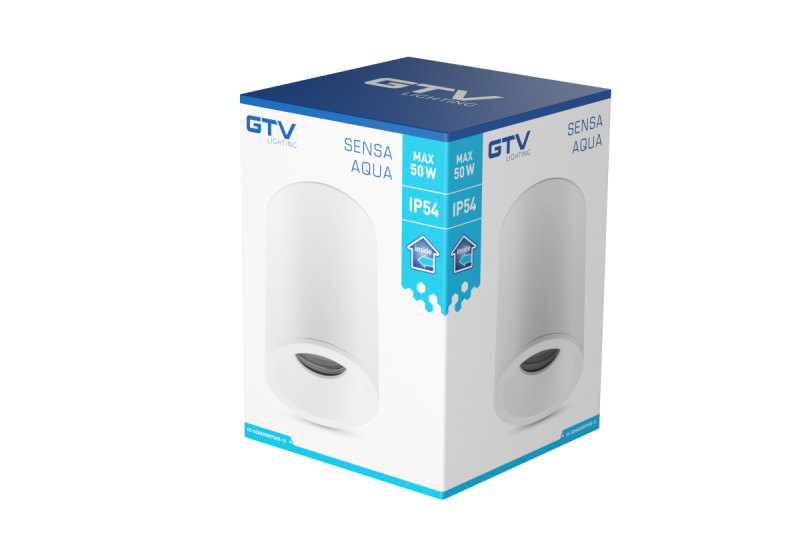 Dekoracyjna lampa sufitowa SENSA AQUA aluminiowa 85x115 IP54 max 50W okrągła biała. 1208964007