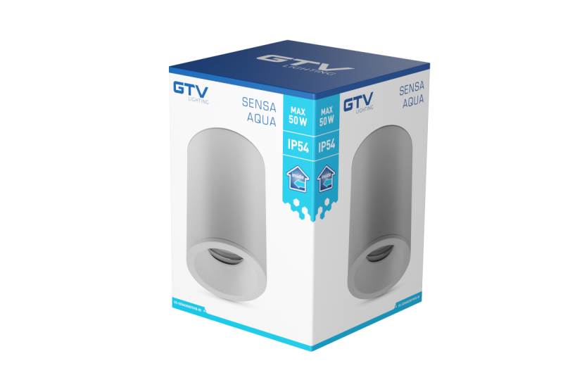 Dekoracyjna lampa sufitowa SENSA AQUA aluminiowa 85x115 IP54 max 50W okrągła szara. 1208964008