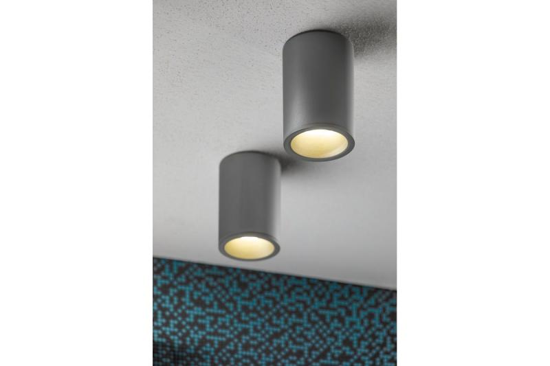 Dekoracyjna lampa sufitowa SENSA AQUA aluminiowa 85x115 IP54 max 50W okrągła szara. 1208964008