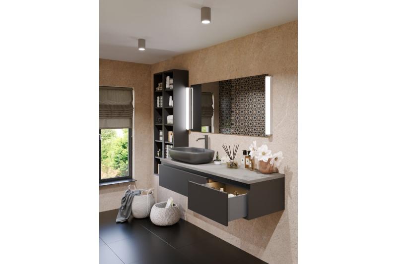 Dekoracyjna lampa sufitowa SENSA AQUA aluminiowa 85x115 IP54 max 50W okrągła szara. 1208964008