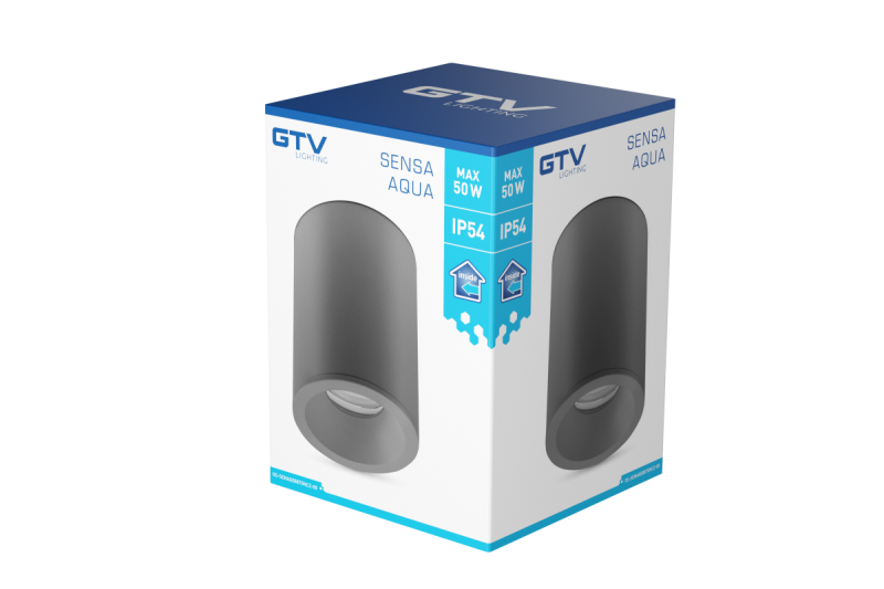 Dekoracyjna lampa sufitowa SENSA AQUA, aluminiowa, 85x115, IP54, maks. 50W, okrągła, czarna. 1208964009