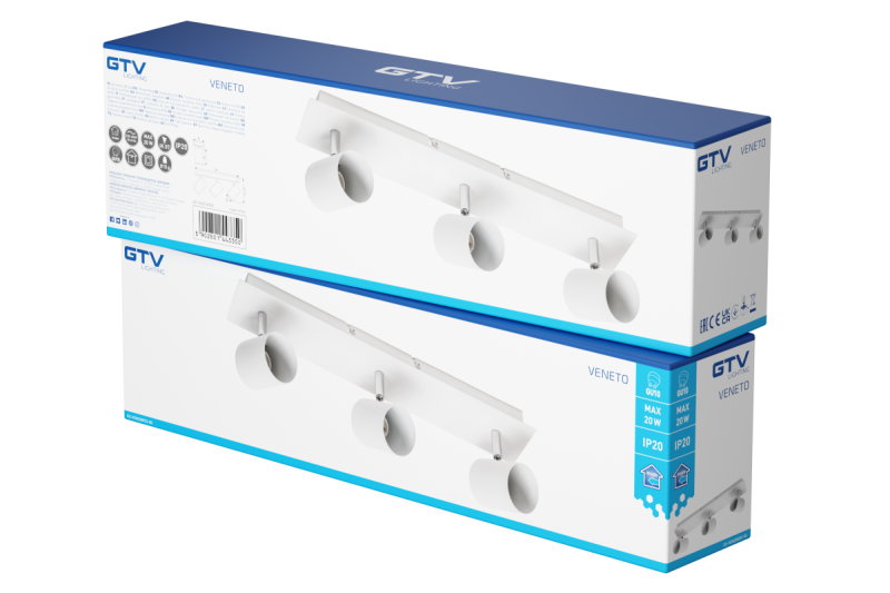 Plafon VENETO IP20 max. 20W 3 x GU10 okrągły biały. 1208964039