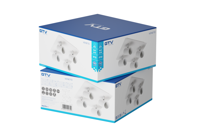 Oświetlenie sufitowe Decor VENETO IP20 max. 20W 4 x GU10 okrągłe/kwadratowe białe. 1208964045